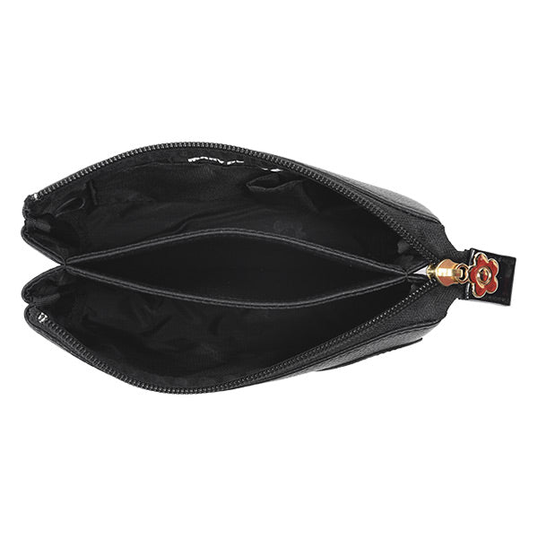 Rising Daisy Three Compartment Pouch Black