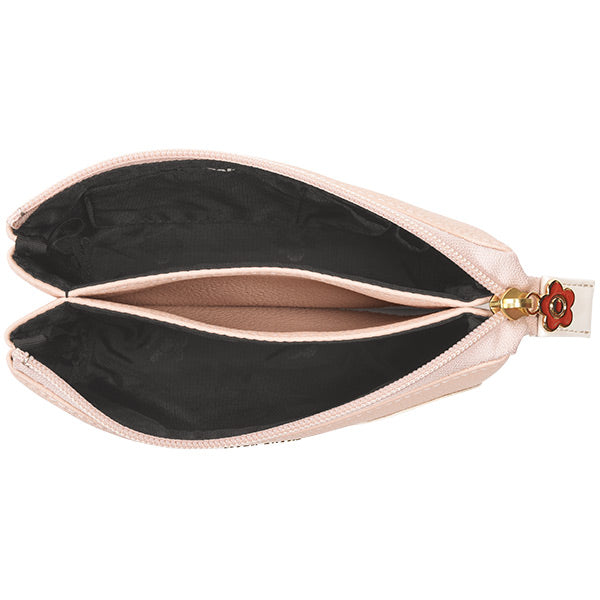Rising Daisy Three Compartment Pouch Powder Pink