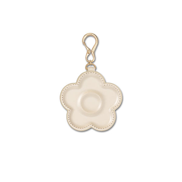 Daisy Mirror Bag Charm White Gold