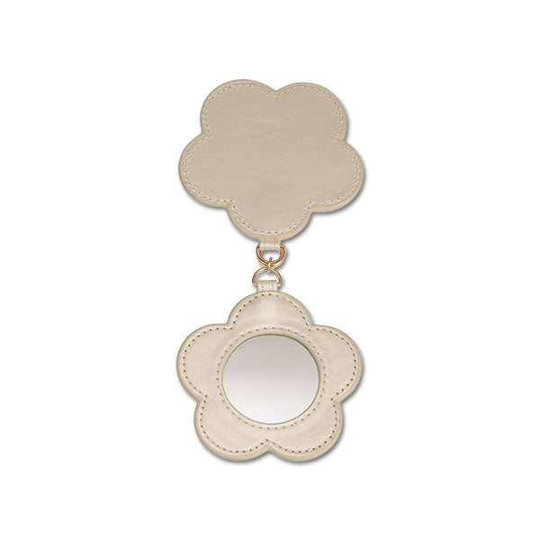 Daisy Mirror Bag Charm White Gold