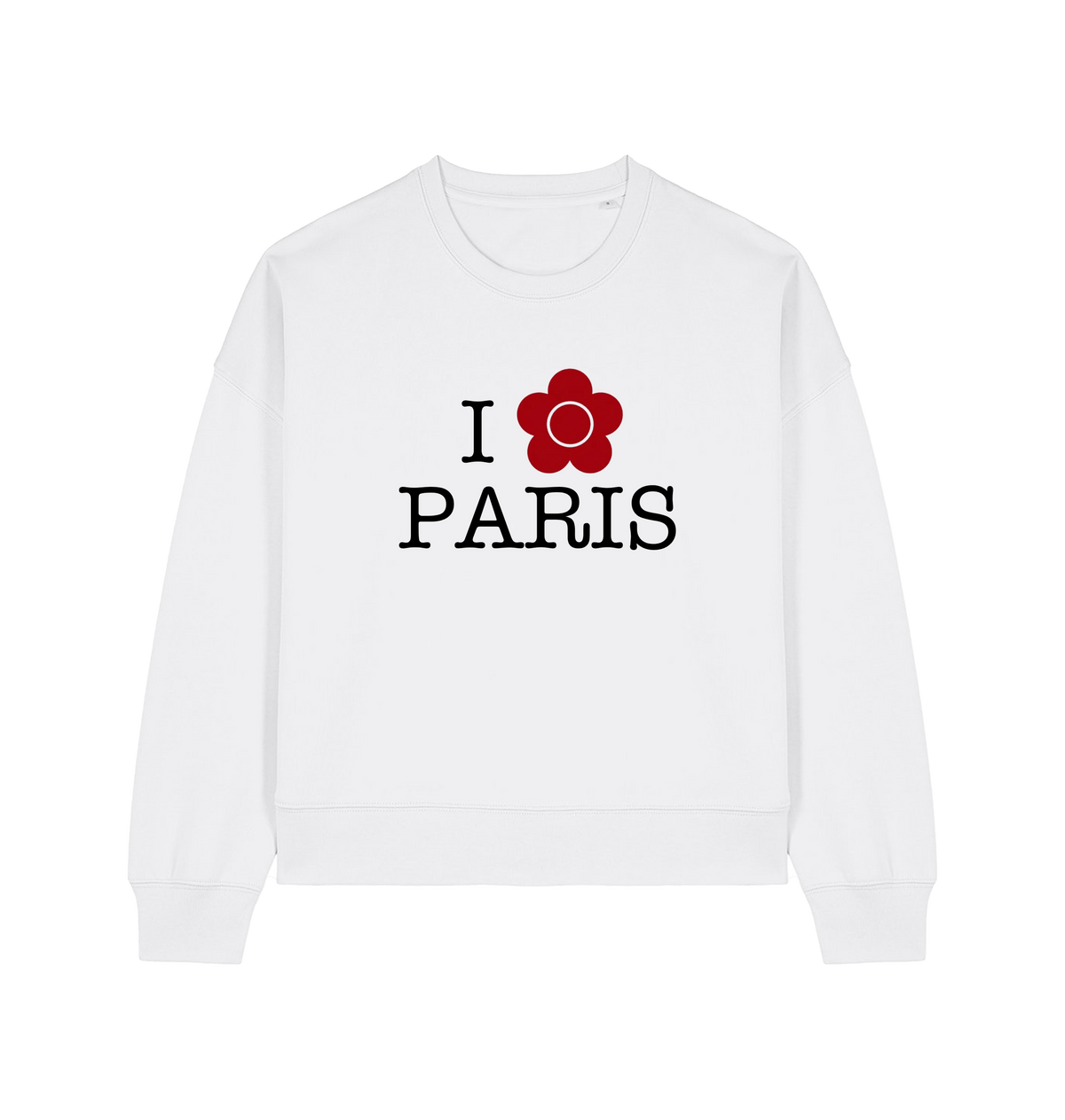 White Printed Sweater Front