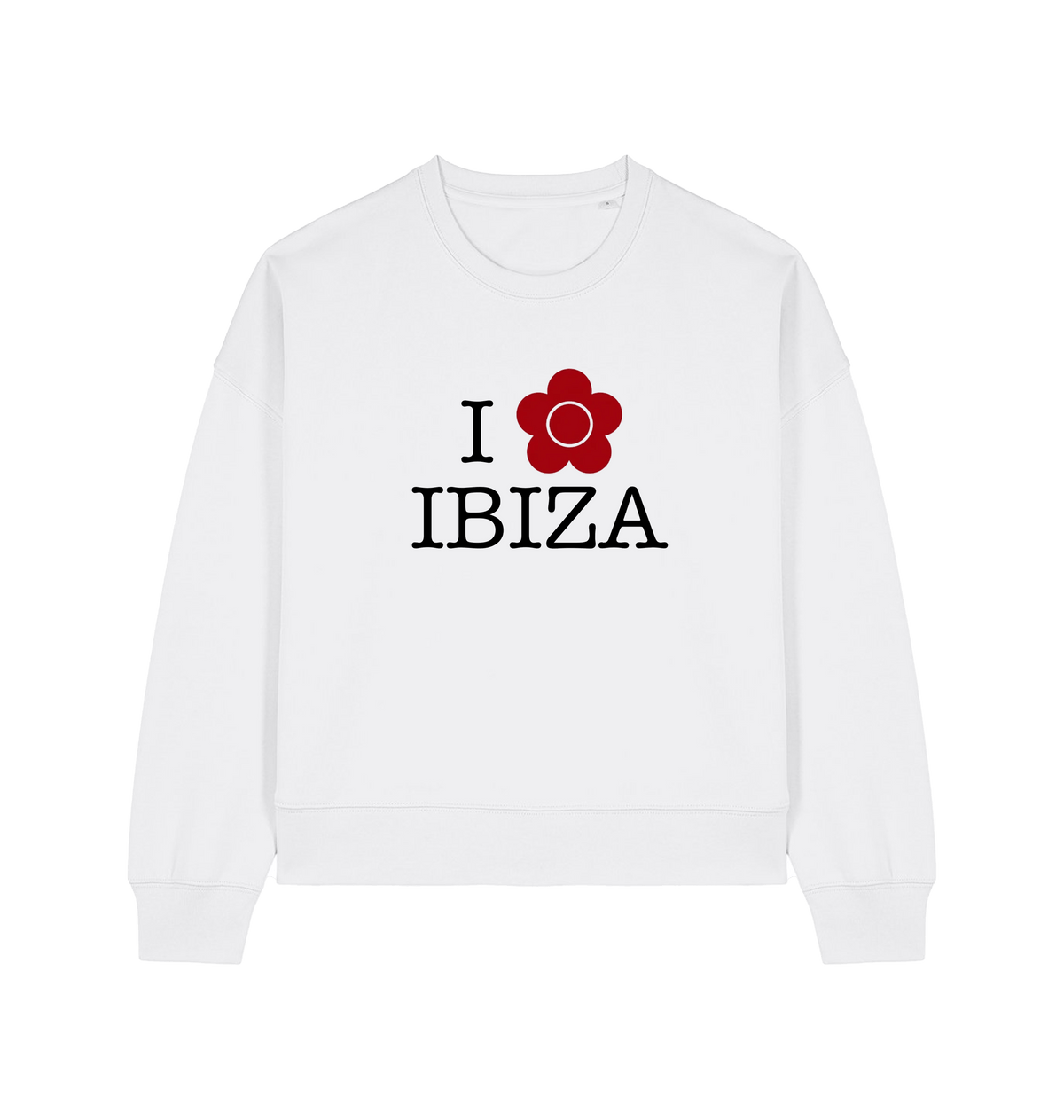 White Printed Sweater Front