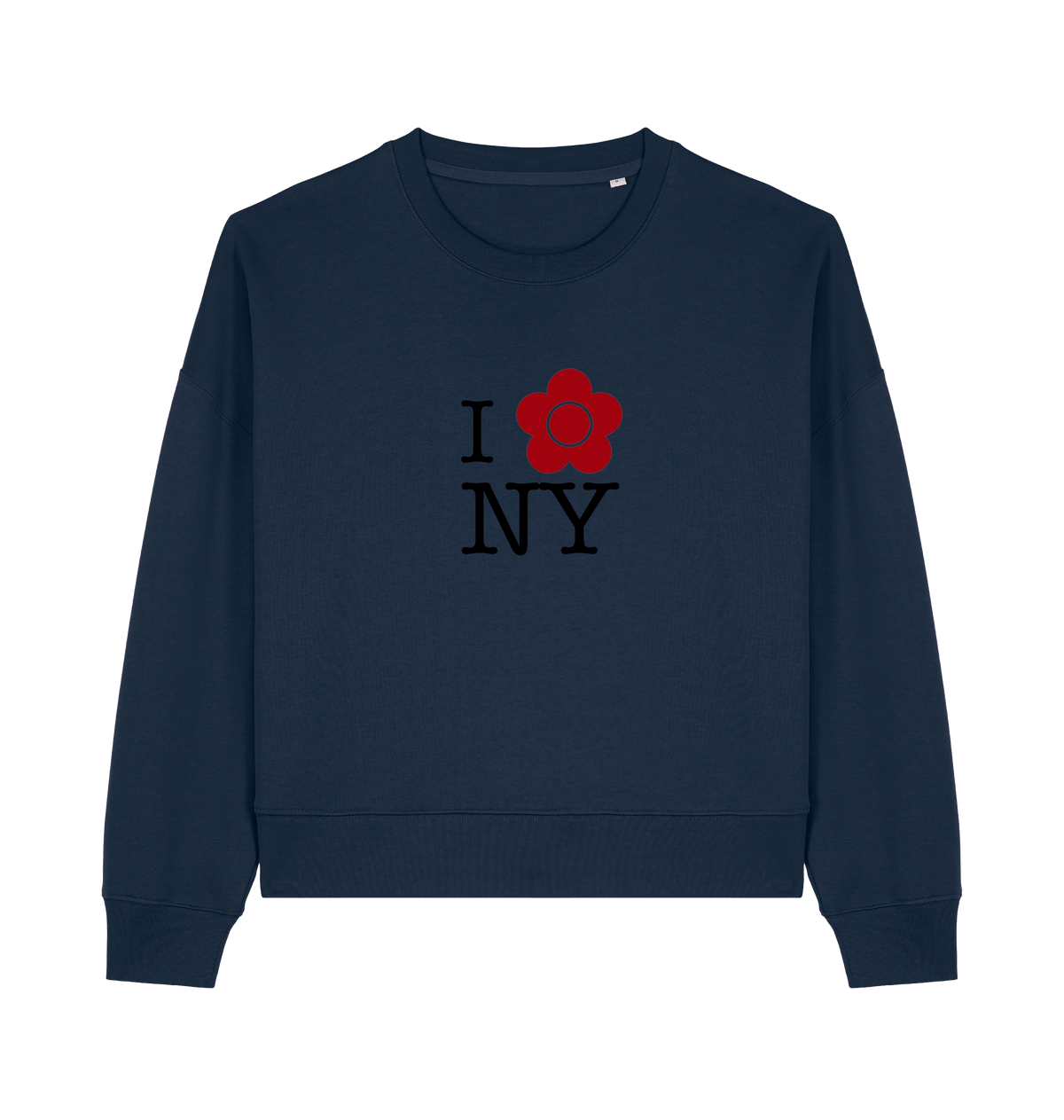 French Navy Printed Sweater Front
