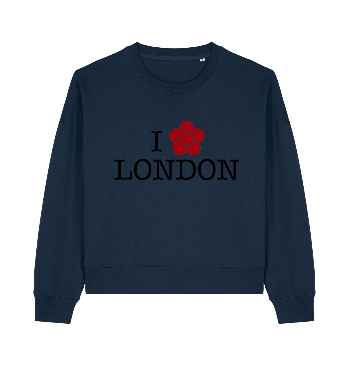 French Navy Printed Sweater Front