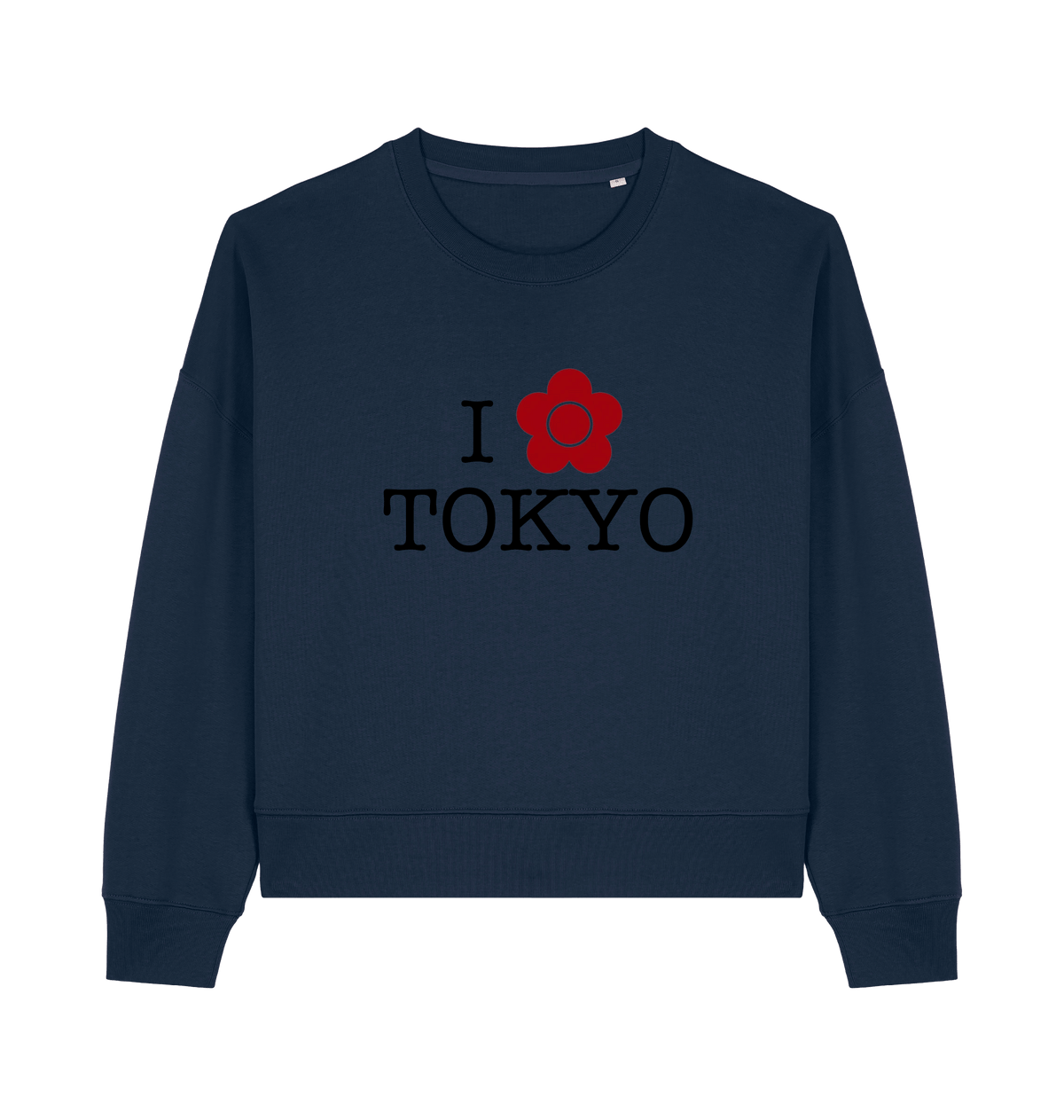 French Navy Printed Sweater Front
