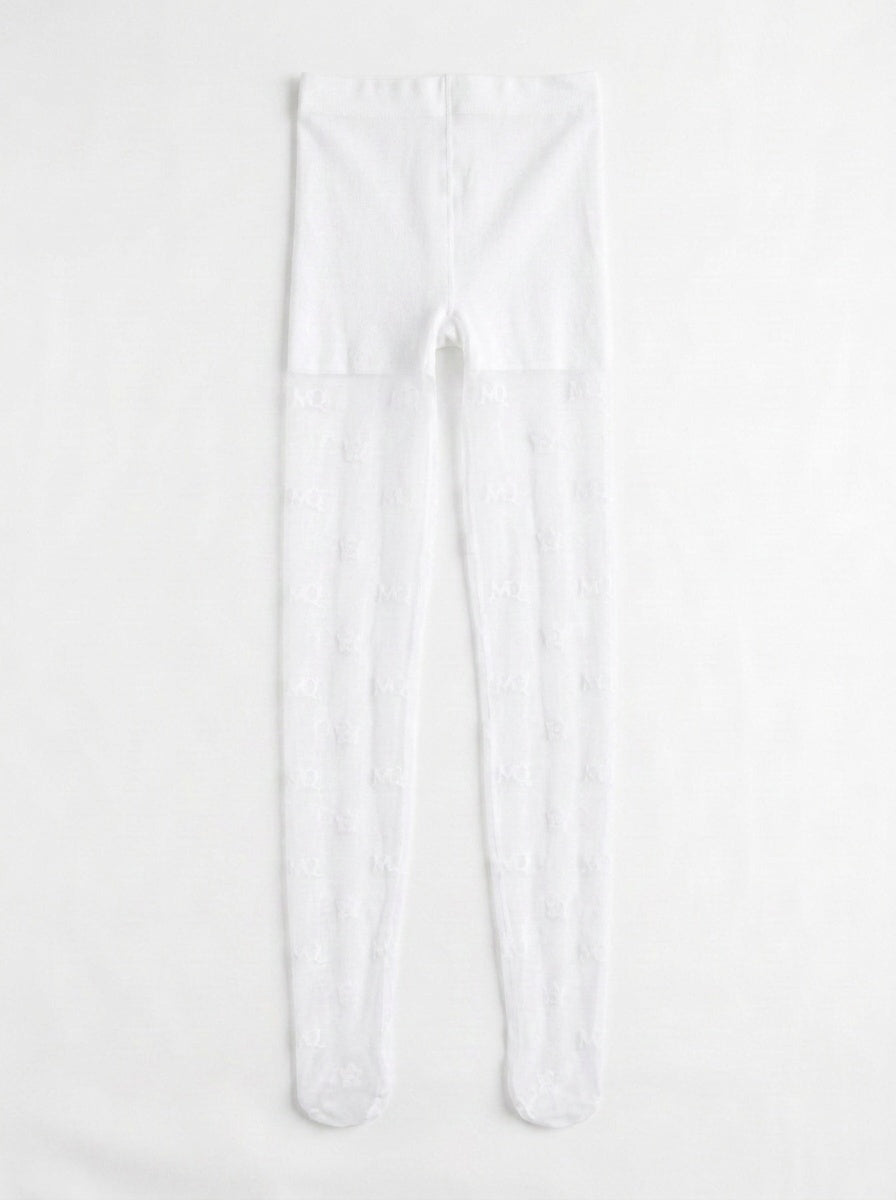 Daisy Sheer Lace Tights White