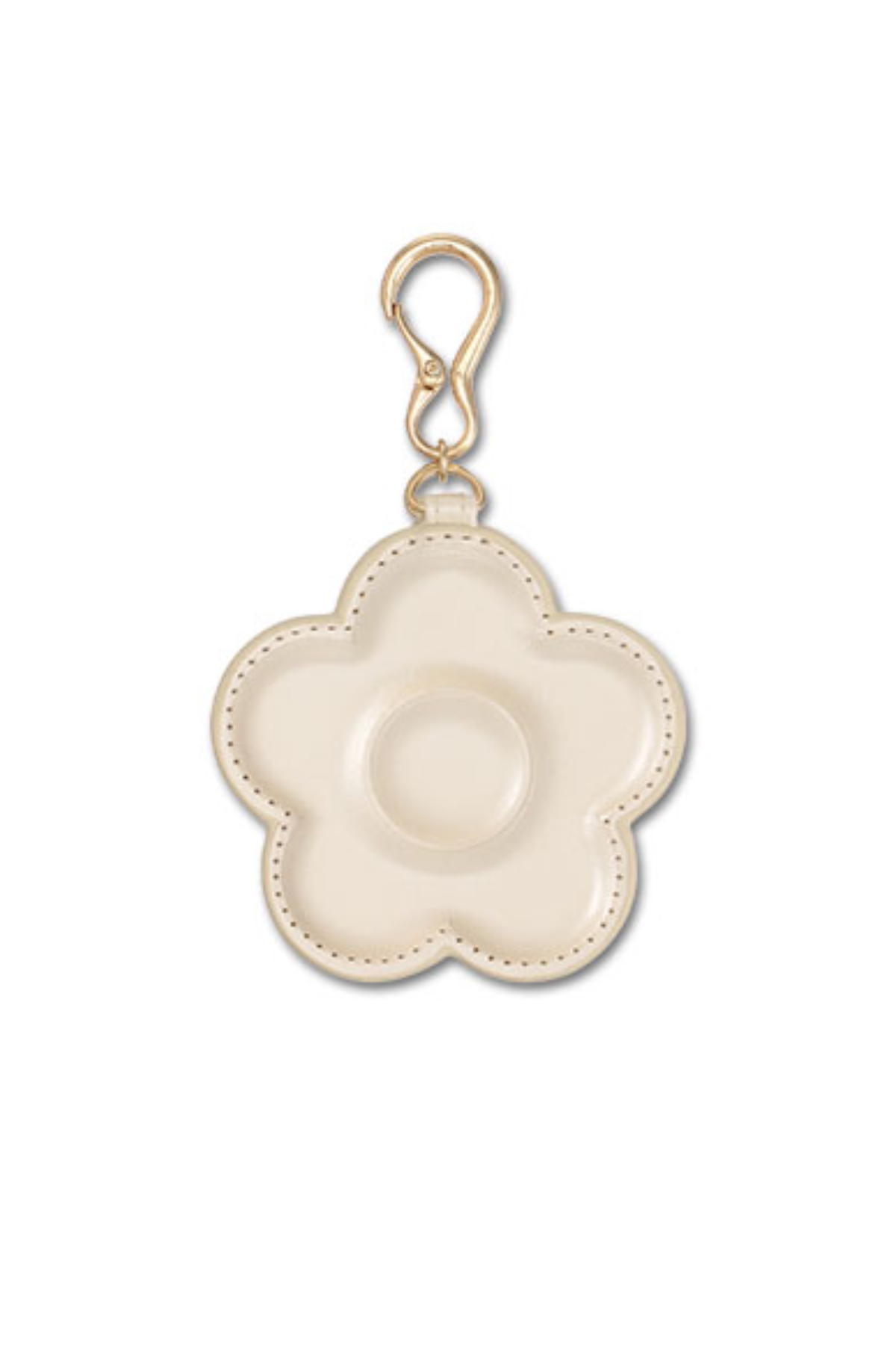 Daisy Mirror Bag Charm White Gold