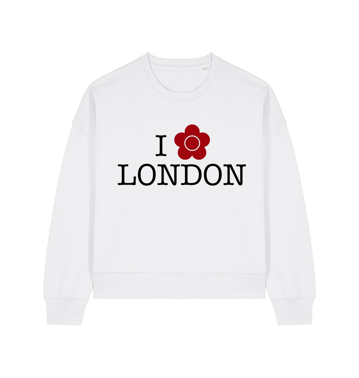 White Printed Sweater Front