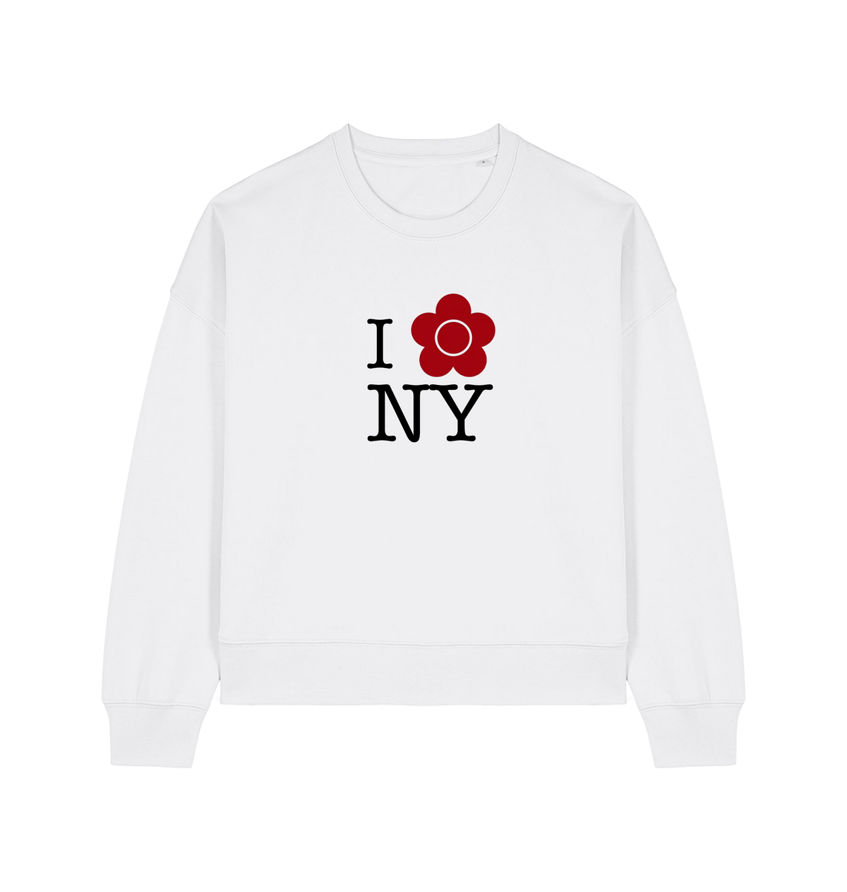 White Printed Sweater Front